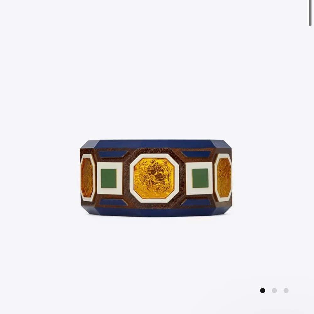 TORY BURCH Wood Geo Cuff Bracelet - New With Tags